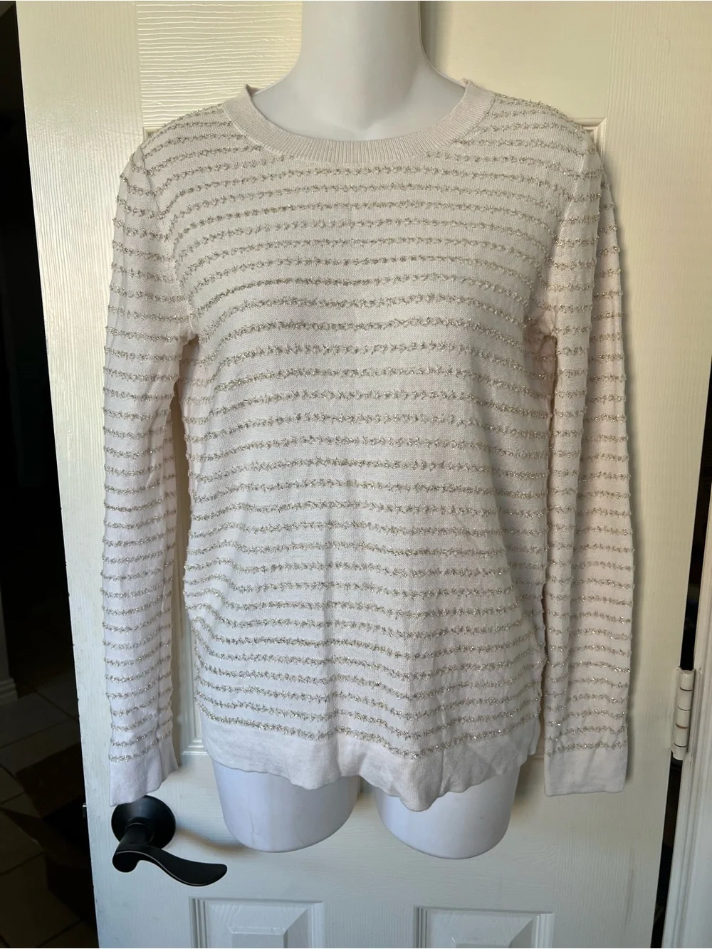 New J. Crew Metallic-stripe Teddie Sweater XS